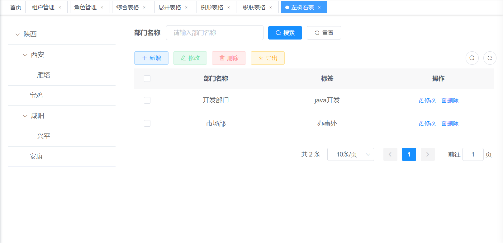 左树右表
